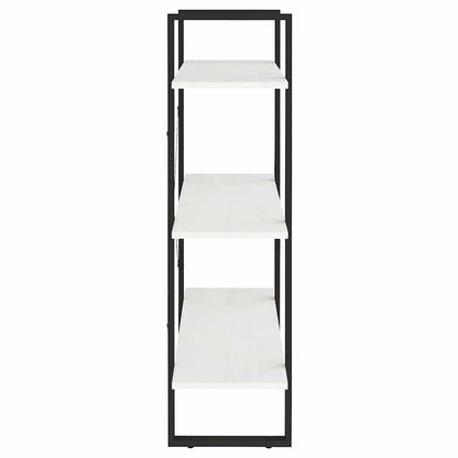 Libreria a 3 Ripiani Bianca 80x30x105 cm in Massello di Pino