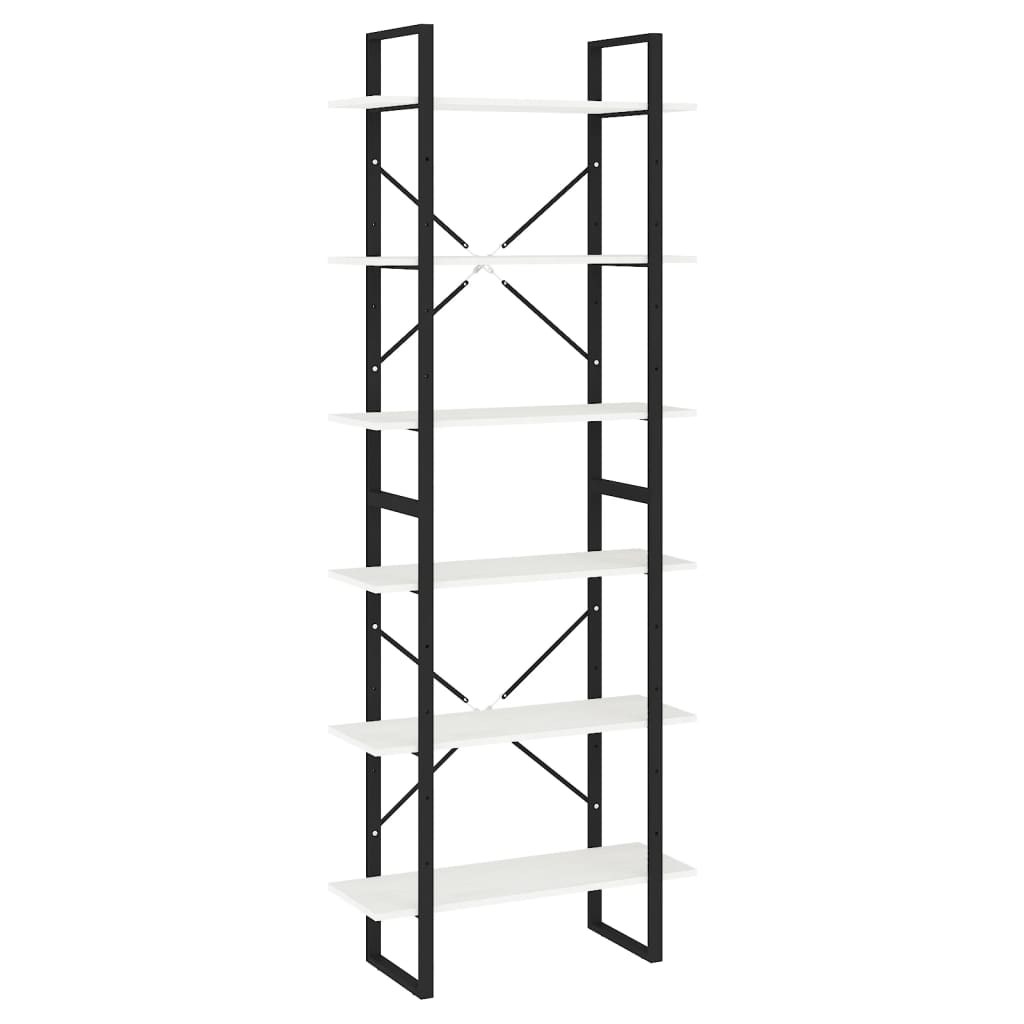 Scaffale Alto Bianco 80x30x210 cm in Legno Massello di Pino | homemem39