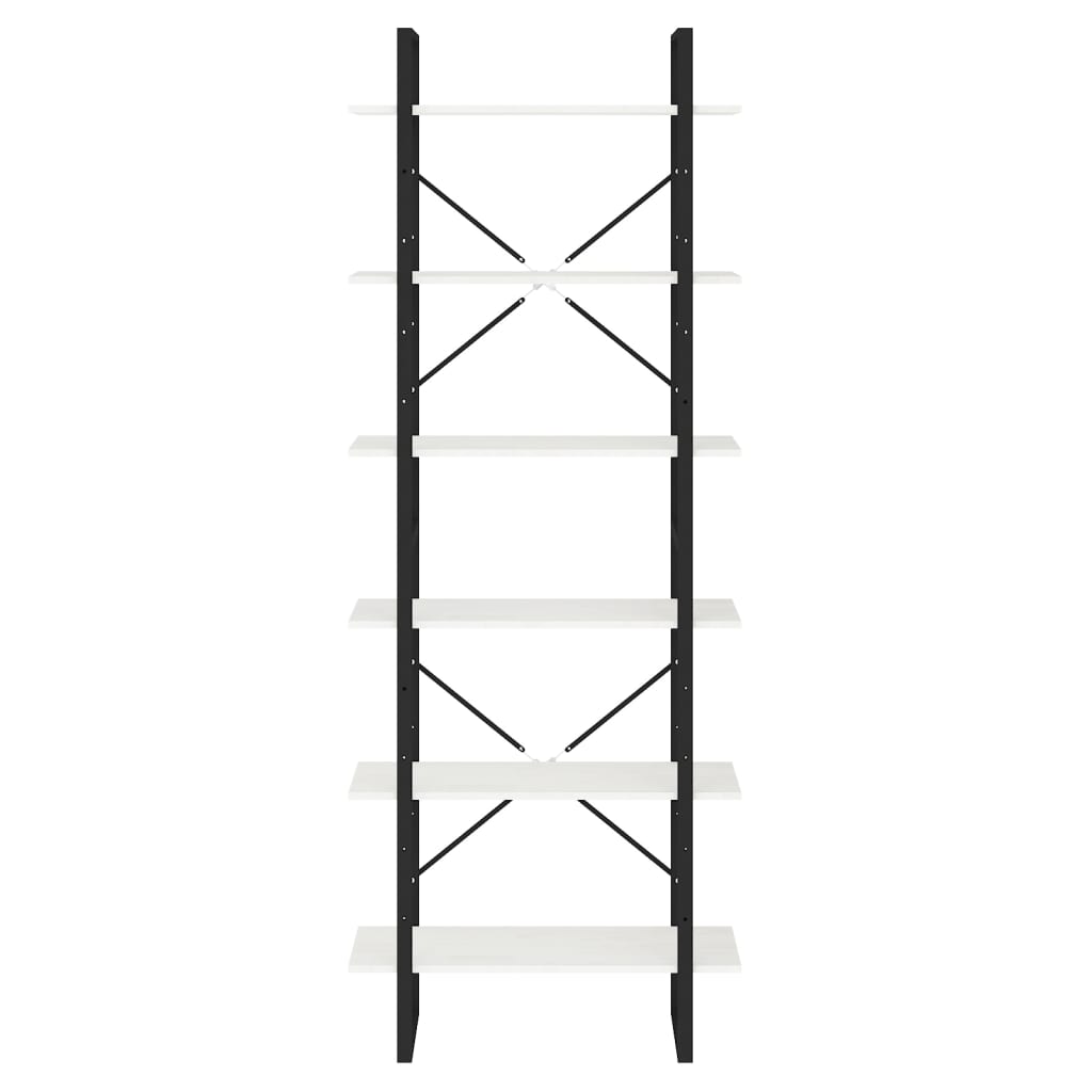 Scaffale Alto Bianco 80x30x210 cm in Legno Massello di Pino | homemem39