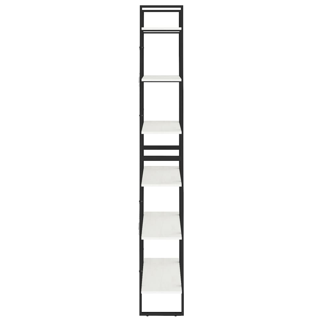 Scaffale Alto Bianco 80x30x210 cm in Legno Massello di Pino | homemem39