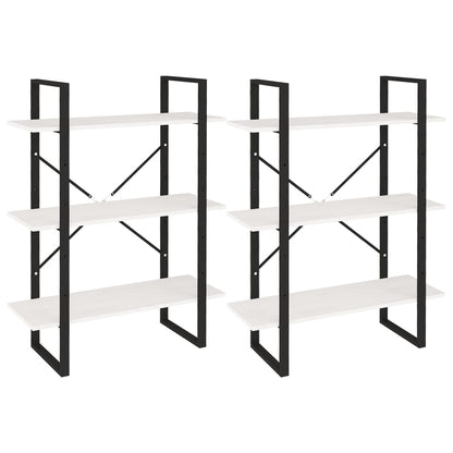 Scaffale Alto Bianco 80x30x210 cm in Legno Massello di Pino | homemem39
