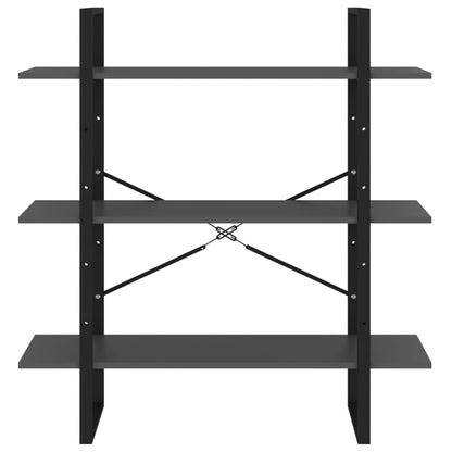 Libreria Grigia 100x30x105 cm in Legno Multistrato | homemem39