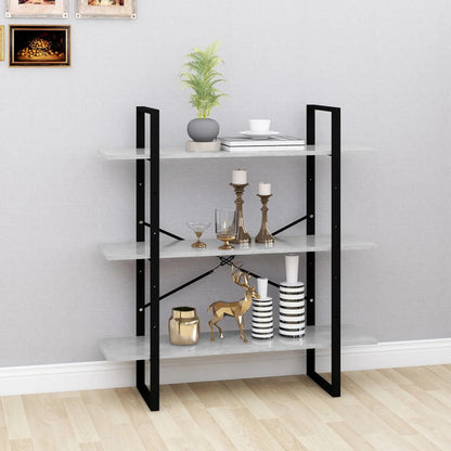 Libreria Grigio Cemento 100x30x105 cm in Legno Multistrato | homemem39