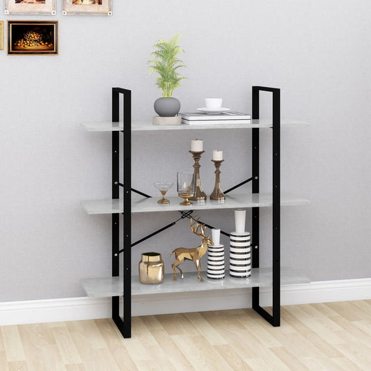 Libreria Grigio Cemento 100x30x105 cm in Legno Multistrato | homemem39