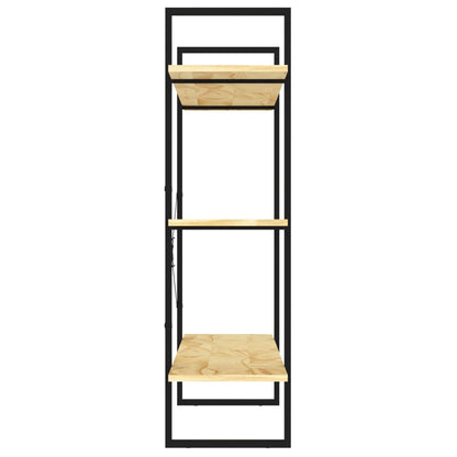 Libreria a 3 Ripiani 100x30x105 cm in Legno Massello di Pino | homemem39