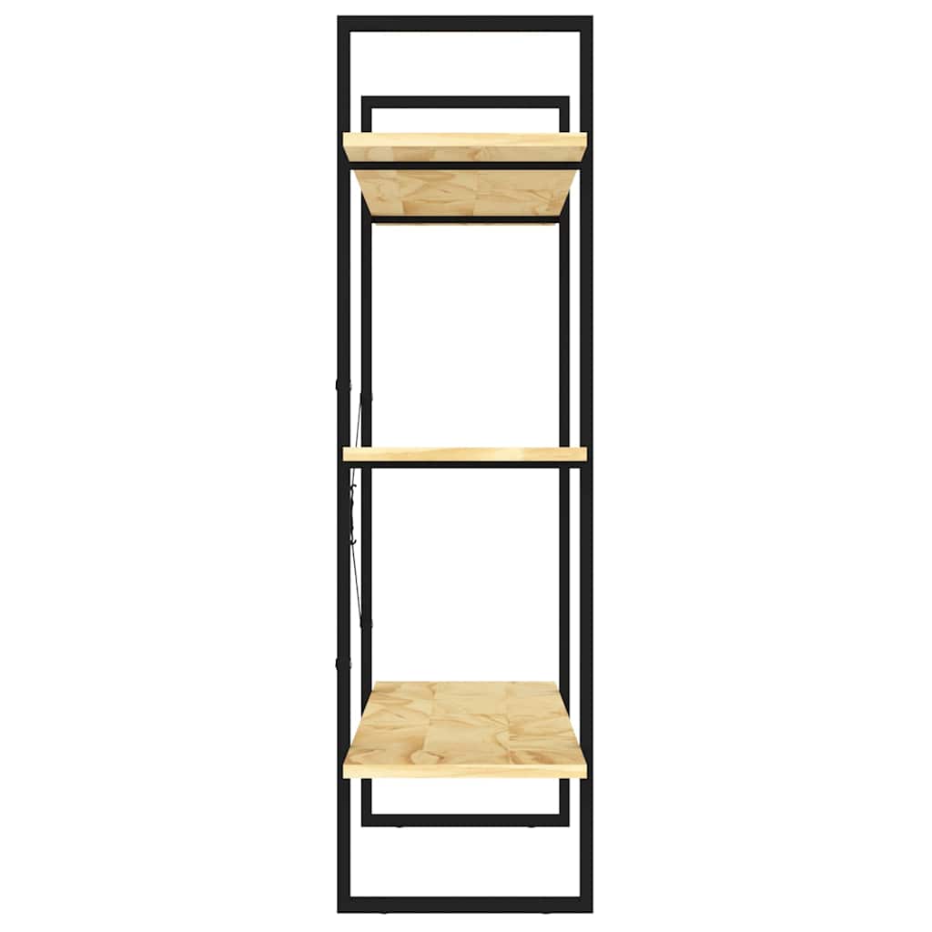 Libreria a 3 Ripiani 100x30x105 cm in Legno Massello di Pino