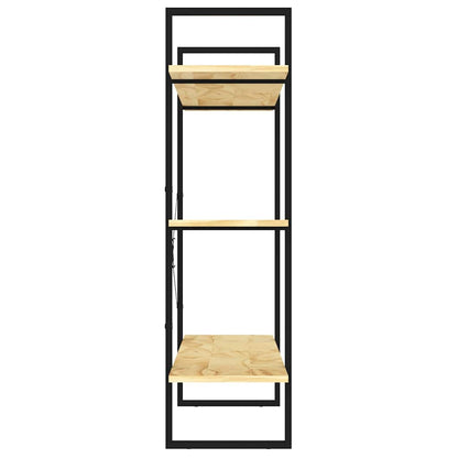 Libreria a 3 Ripiani 100x30x105 cm in Legno Massello di Pino