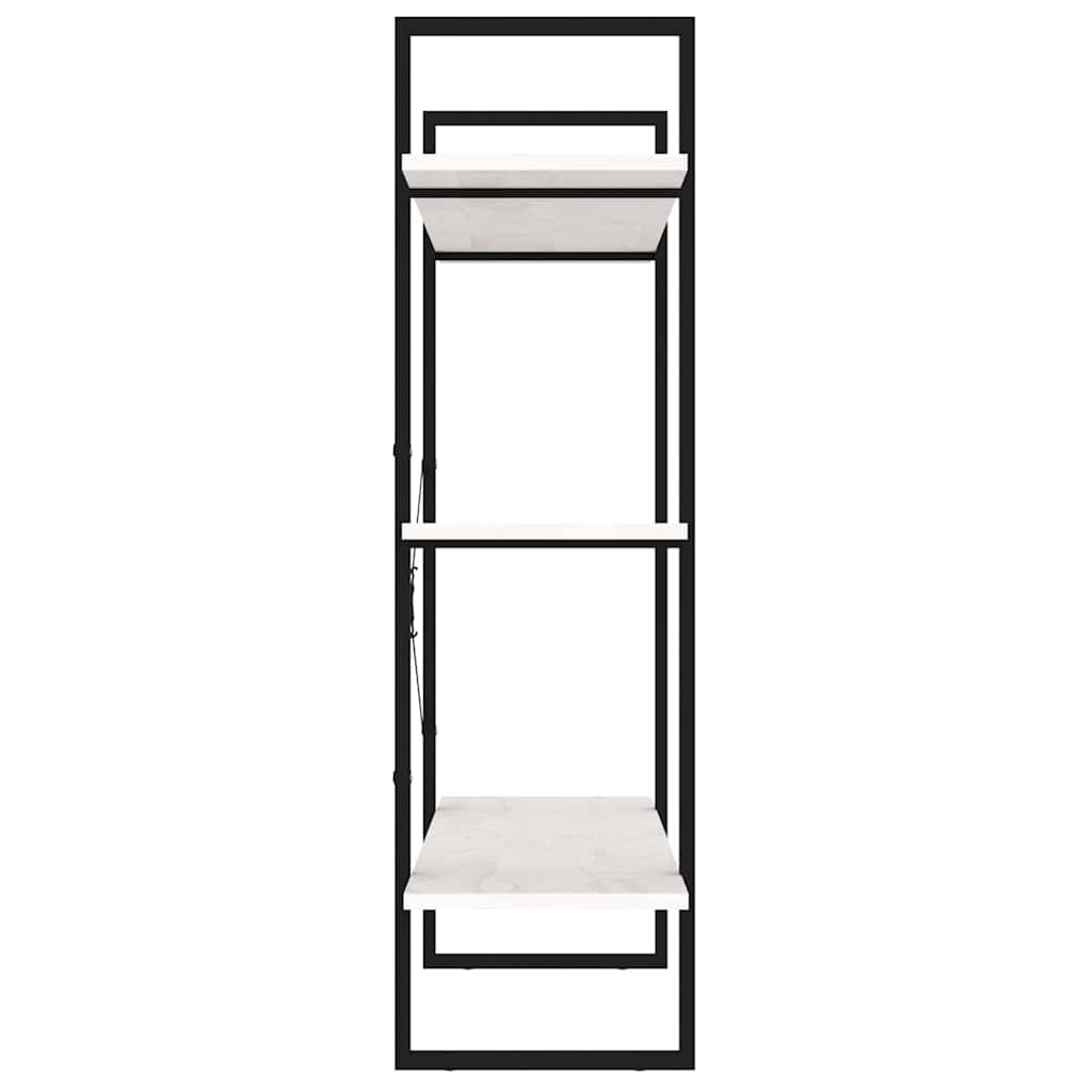 Libreria a 3 Ripiani Bianca 100x30x105 cm in Massello di Pino | homemem39
