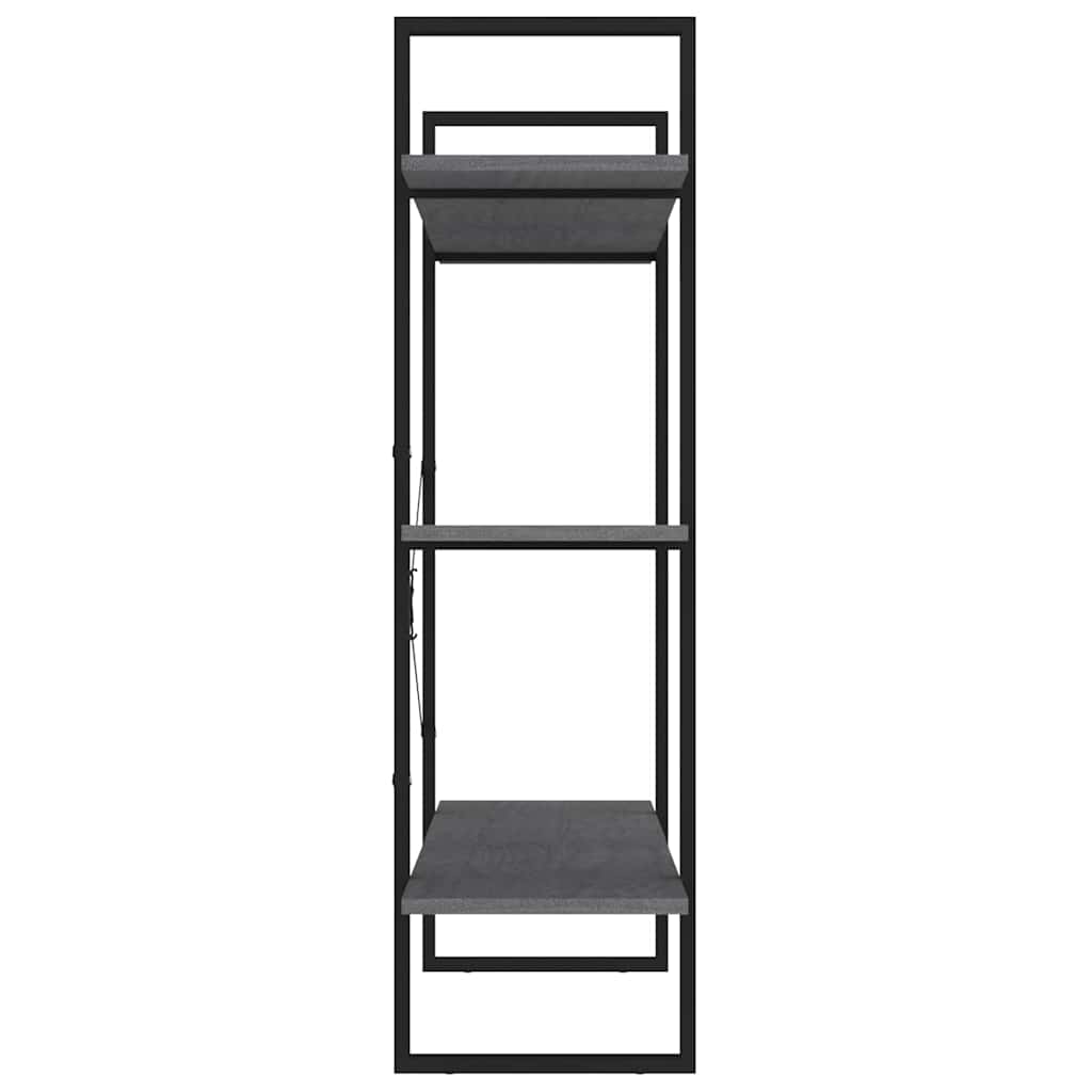 Libreria a 3 Ripiani Grigia 100x30x105 cm in Massello di Pino