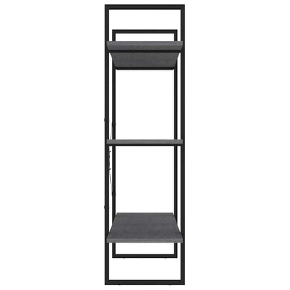 Libreria a 3 Ripiani Grigia 100x30x105 cm in Massello di Pino