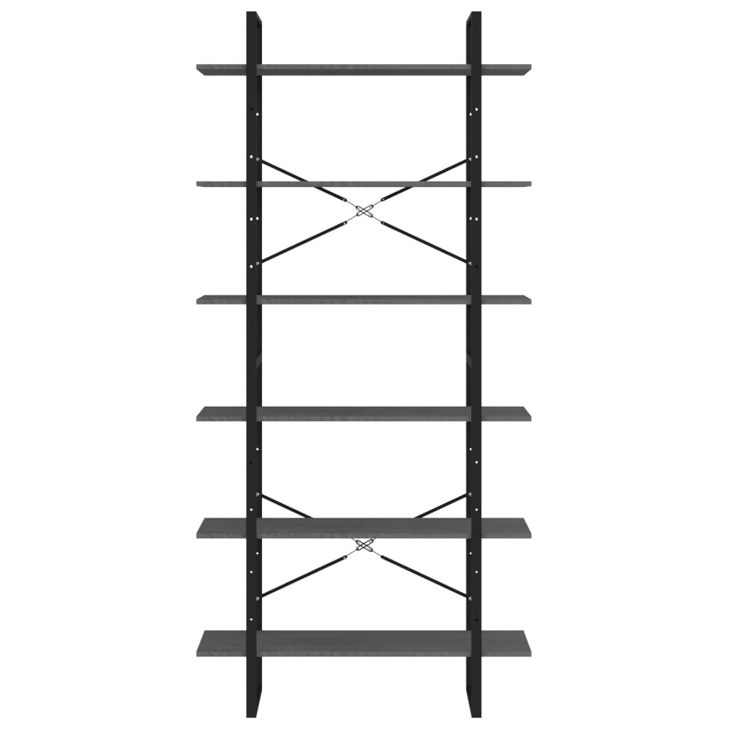 Scaffale Alto Grigio 100x30x210 cm in Legno Massello di Pino | homemem39