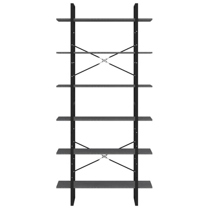 Scaffale Alto Grigio 100x30x210 cm in Legno Massello di Pino | homemem39