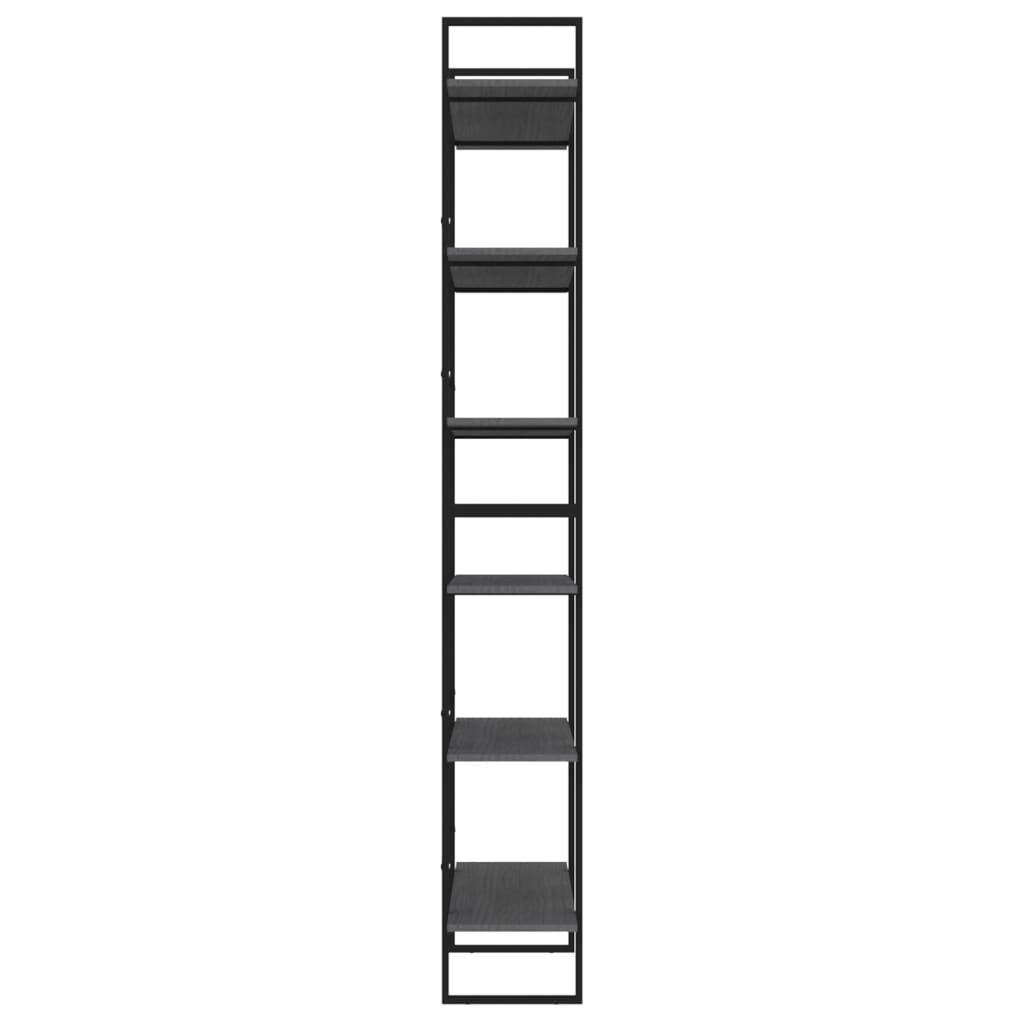 Scaffale Alto Grigio 100x30x210 cm in Legno Massello di Pino | homemem39