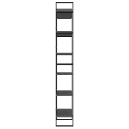 Scaffale Alto Grigio 100x30x210 cm in Legno Massello di Pino | homemem39