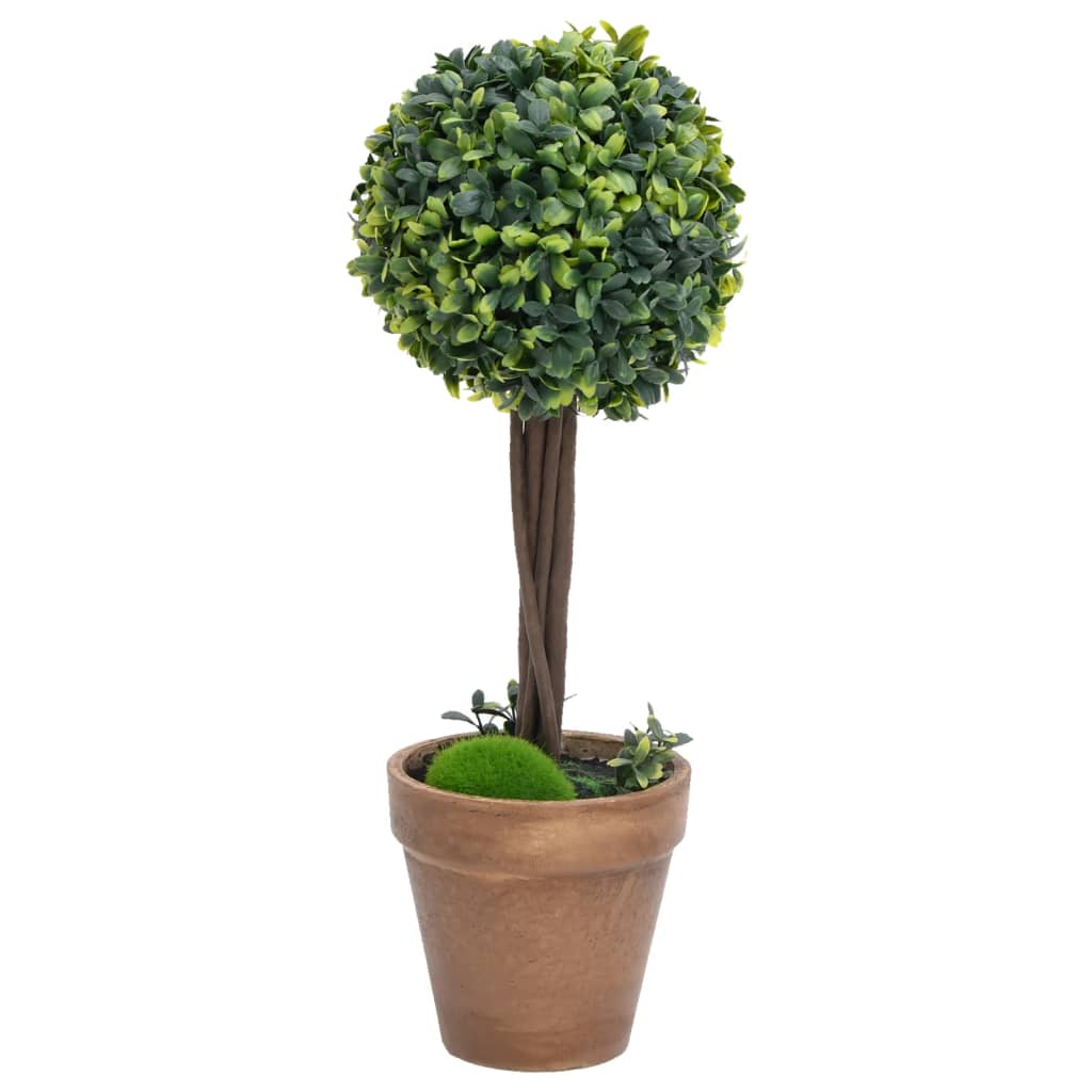 Piante di Bosso Artificiale 2 pz a Sfera con Vaso Verde 33 cm | homemem39