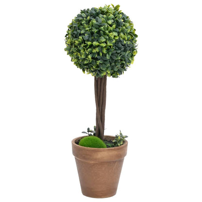 Piante di Bosso Artificiale 2 pz a Sfera con Vaso Verde 41 cm | homemem39