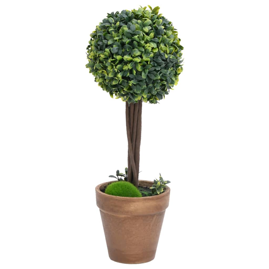 Piante di Bosso Artificiale 2 pz a Sfera con Vaso Verde 56 cm | homemem39