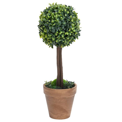 Piante di Bosso Artificiale 2 pz a Sfera con Vaso Verde 56 cm | homemem39