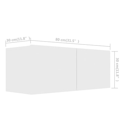 Mobili TV 4 pz Bianchi 80x30x30 cm in Legno Multistrato - homemem39