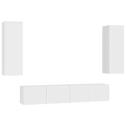 Set Mobili Porta TV 4 pz Bianco in Legno Multistrato - homemem39
