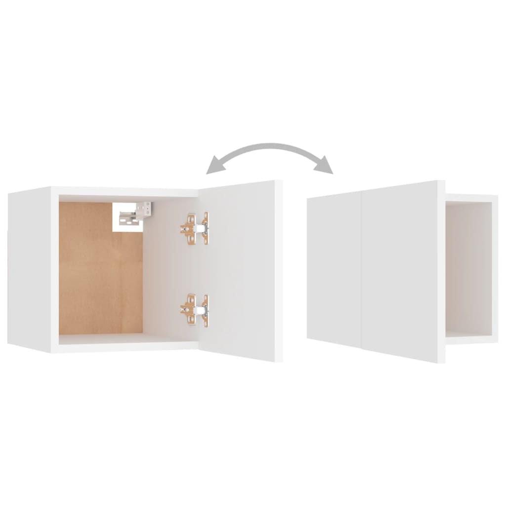 Set Mobili Porta TV 8 pz Bianco in Legno Multistrato