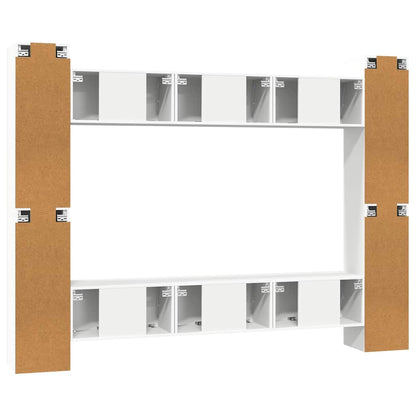 Set Mobili Porta TV 10 pz Bianco in Legno Multistrato