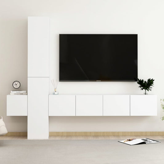 Set di Mobili Porta TV 5 pz Bianco in Legno Multistrato - homemem39