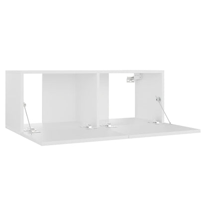 Set Mobili Porta TV 3 pz Bianco in Legno Multistrato