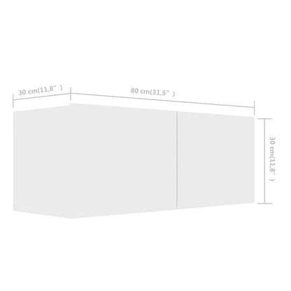 Set Mobili Porta TV 7 pz Bianco in Legno Multistrato