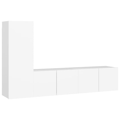Set Mobili Porta TV 3 pz Bianco in Legno Multistrato