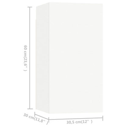 Set Mobili Porta TV 4 pz Bianco in Legno Multistrato