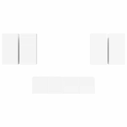 Set di Mobili Porta TV 6 pz Bianco in Legno Multistrato