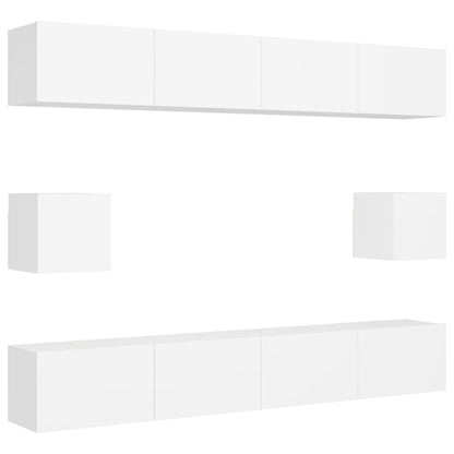 Set Mobili Porta TV 6 pz Bianco in Legno Multistrato | homemem39