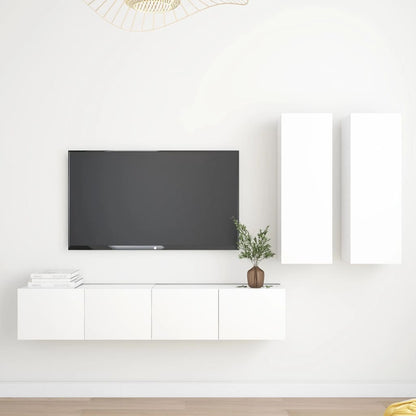 Set Mobili Porta TV 4 pz Bianco in Legno Multistrato - homemem39