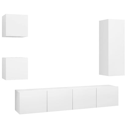 Set di Mobili Porta TV 5 pz Bianco in Legno Multistrato - homemem39
