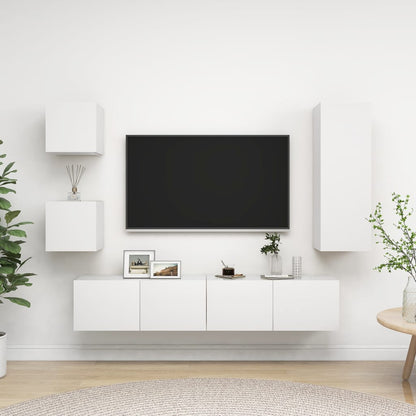 Set di Mobili Porta TV 5 pz Bianco in Legno Multistrato - homemem39