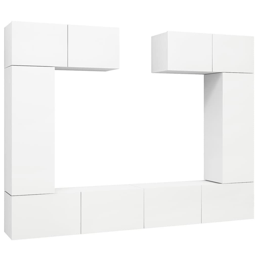 Set di Mobili Porta TV 6 pz Bianco in Legno Multistrato