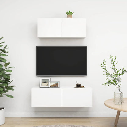 Set Mobili Porta TV 2 pz Bianco in Legno Multistrato - homemem39