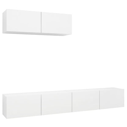 Mobili Porta TV 3 pz Bianchi in Legno Multistrato - homemem39