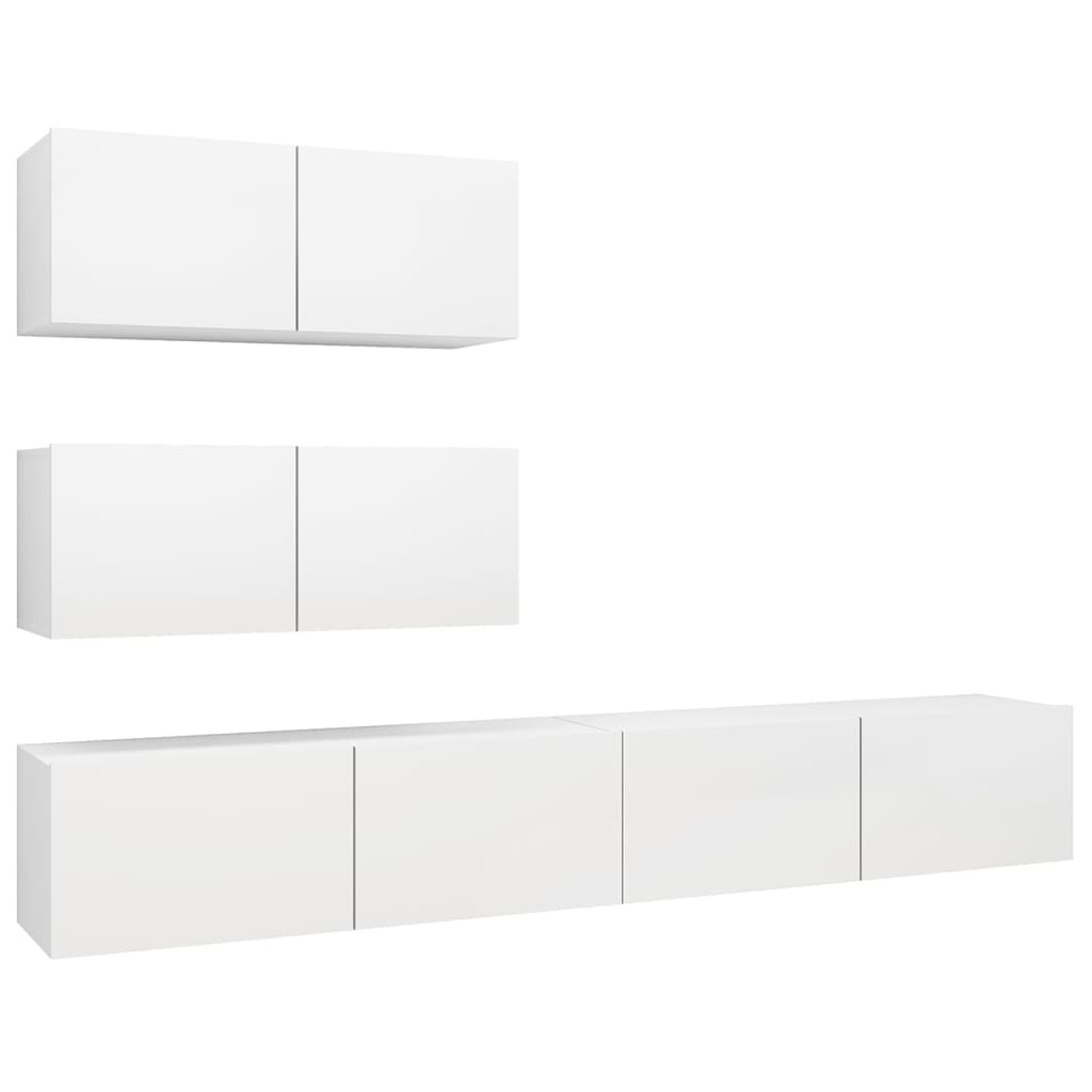 Set Mobili Porta TV 4 pz Bianco in Legno Multistrato - homemem39