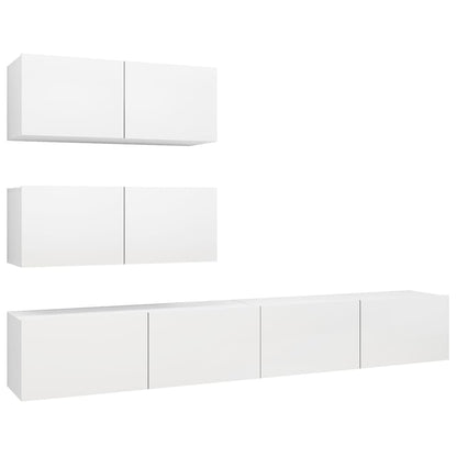 Set Mobili Porta TV 4 pz Bianco in Legno Multistrato - homemem39