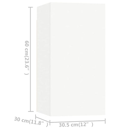 Set Mobili Porta TV 7 pz Bianco in Legno Multistrato