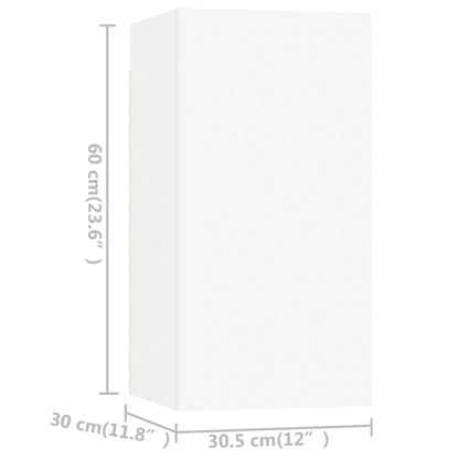 Set di Mobili Porta TV 4 pz Bianco in Legno Multistrato