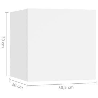 Set Mobili Porta TV 10 pz Bianco in Legno Multistrato