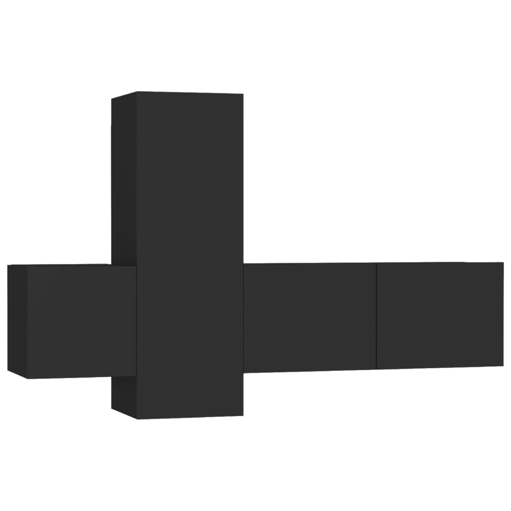 Set di Mobili Porta TV 3 pz Nero in Legno Multistrato - homemem39