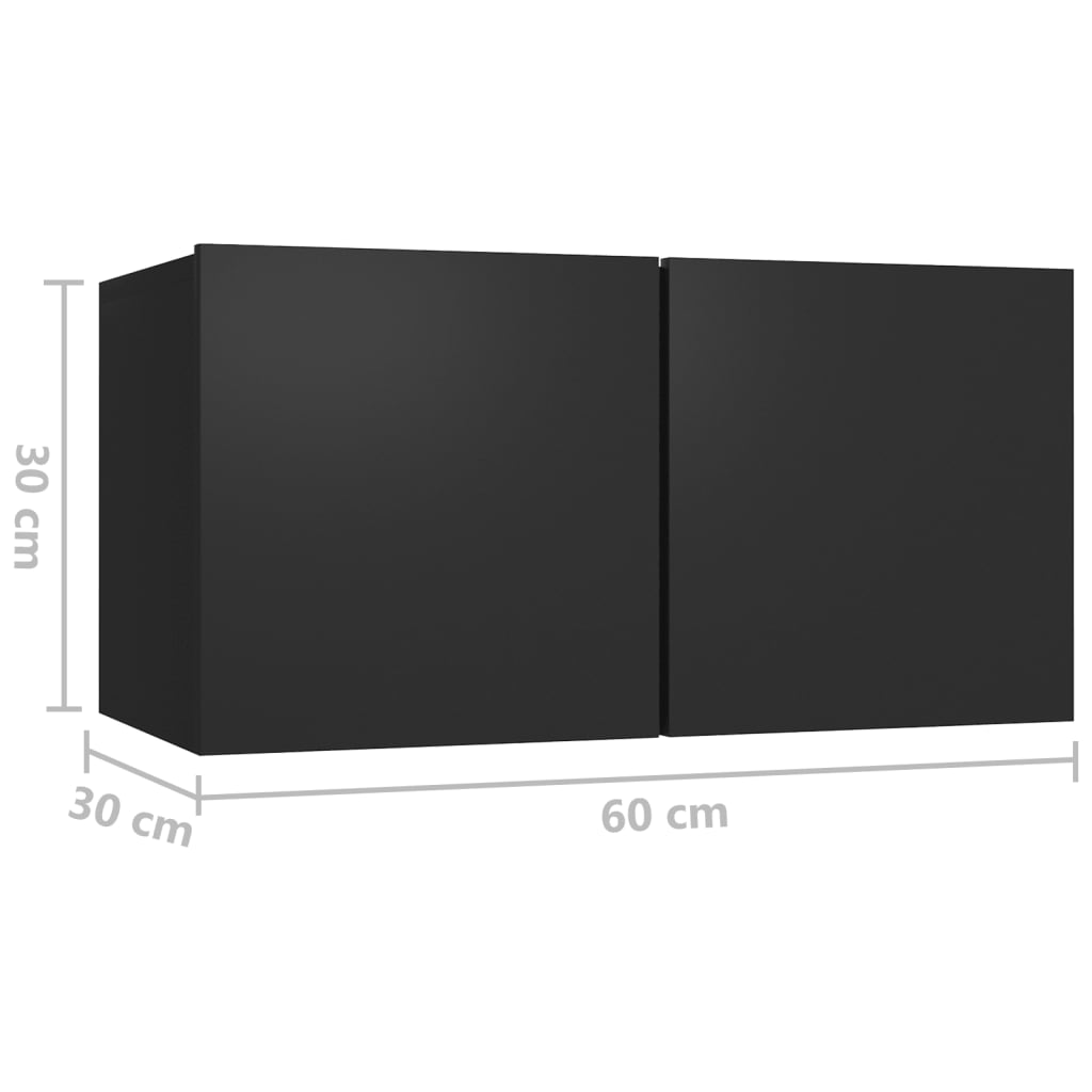 Set di Mobili Porta TV 3 pz Nero in Legno Multistrato