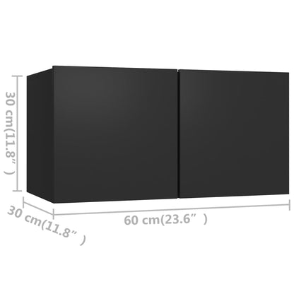 Set di Mobili Porta TV 8 pz Nero in Legno Multistrato - homemem39