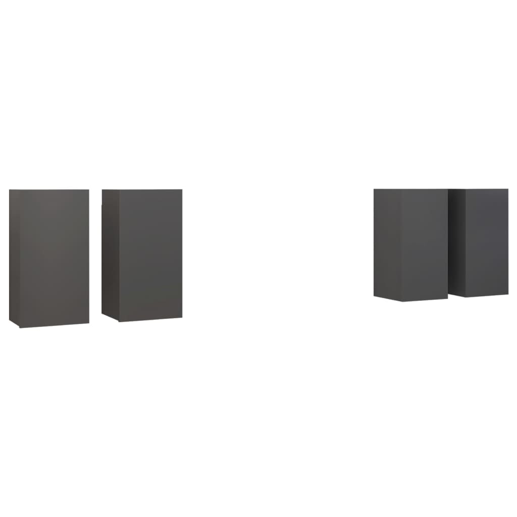 Mobili Porta TV 4 pz Grigi 30,5x30x60 cm in Legno Multistrato - homemem39