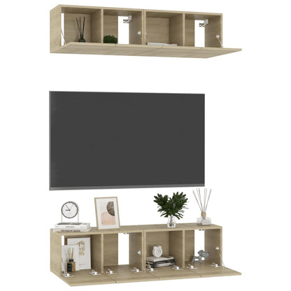 Mobili Porta TV 4 pz Rovere Sonoma 60x30x30cm Legno Multistrato - homemem39