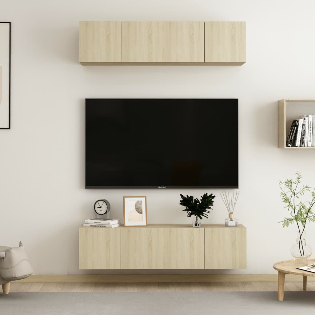 Mobili Porta TV 4 pz Rovere Sonoma 60x30x30cm Legno Multistrato - homemem39